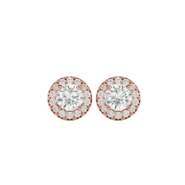 Double Halo Lab-Grown Diamond Round Stud Earrings