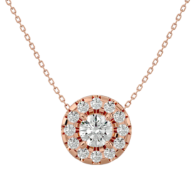Radiant Halo Lab-Grown Diamond Pendant in 18K Gold