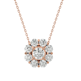 Floral Cluster Lab-Grown Diamond Pendant in 18K Gold
