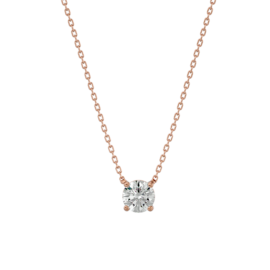 Classic Solitaire Lab-Grown Diamond Pendant in 18K Gold