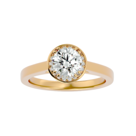 Modern Bezel-Set Lab-Grown Diamond Ring in 18K Gold
