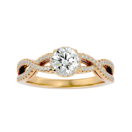 Infinity Twist Lab-Grown Diamond Engagement Ring in 18K Gold