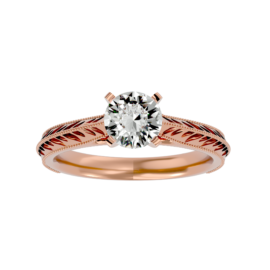 Vintage-Inspired Lab-Grown Diamond Solitaire Ring in 18K Gold