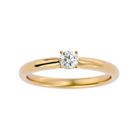 Delicate Round-Cut Diamond Solitaire Ring