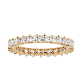 Elegant Princess-Cut Lab-Grown Diamond Eternity Ring in 18K Gold