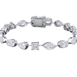 Lab-Grown Diamond Bracelet with Mixed Cuts in 18K Gold