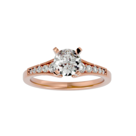 Pave Set Lab-Grown Diamond Engagement Ring