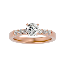 Classic Lab-Grown Diamond Ring with Graduated Accent Stones