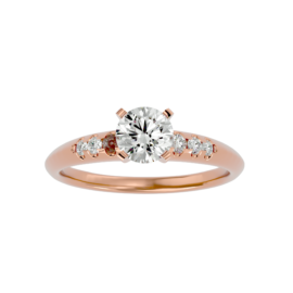 Classic Lab-Grown Diamond Solitaire Ring with Accent Stones