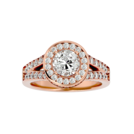 Halo Split-Shank Lab-Grown Diamond Ring
