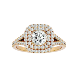 Double Halo Lab-Grown Diamond Engagement Ring