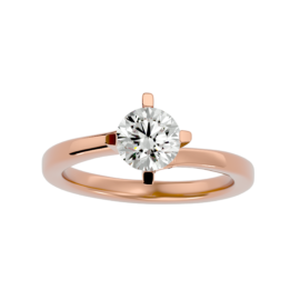 Modern Lab-Grown Diamond Solitaire Ring in 18K Gold