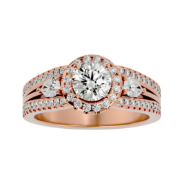Luxurious Halo Lab-Grown Diamond Engagement Ring