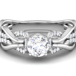 Lab-Grown Diamond Twisted Band Engagement Ring