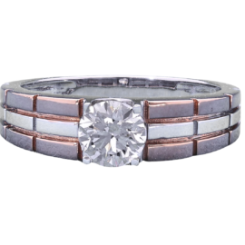 Contemporary Two-Tone Lab-Grown Diamond Ring