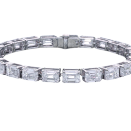 Elegant Emerald-Cut Lab-Grown Diamond Tennis Bracelet