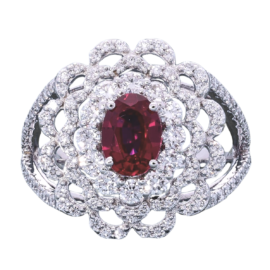 Oval Ruby and Lab-Grown Diamond Statement Ring