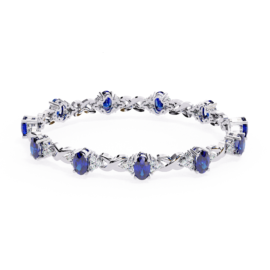 Sapphire and Lab-Grown Diamond Tennis Bracelet