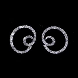 Spiral Lab-Grown Diamond Earrings in 18K Gold