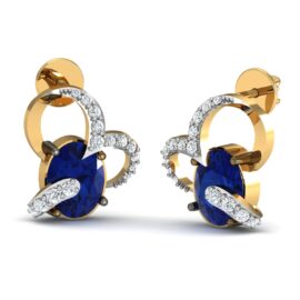 Sapphire Stud Lab Grown Diamond Earrings