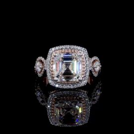 Asscher-Cut Lab-Grown Diamond Halo Ring