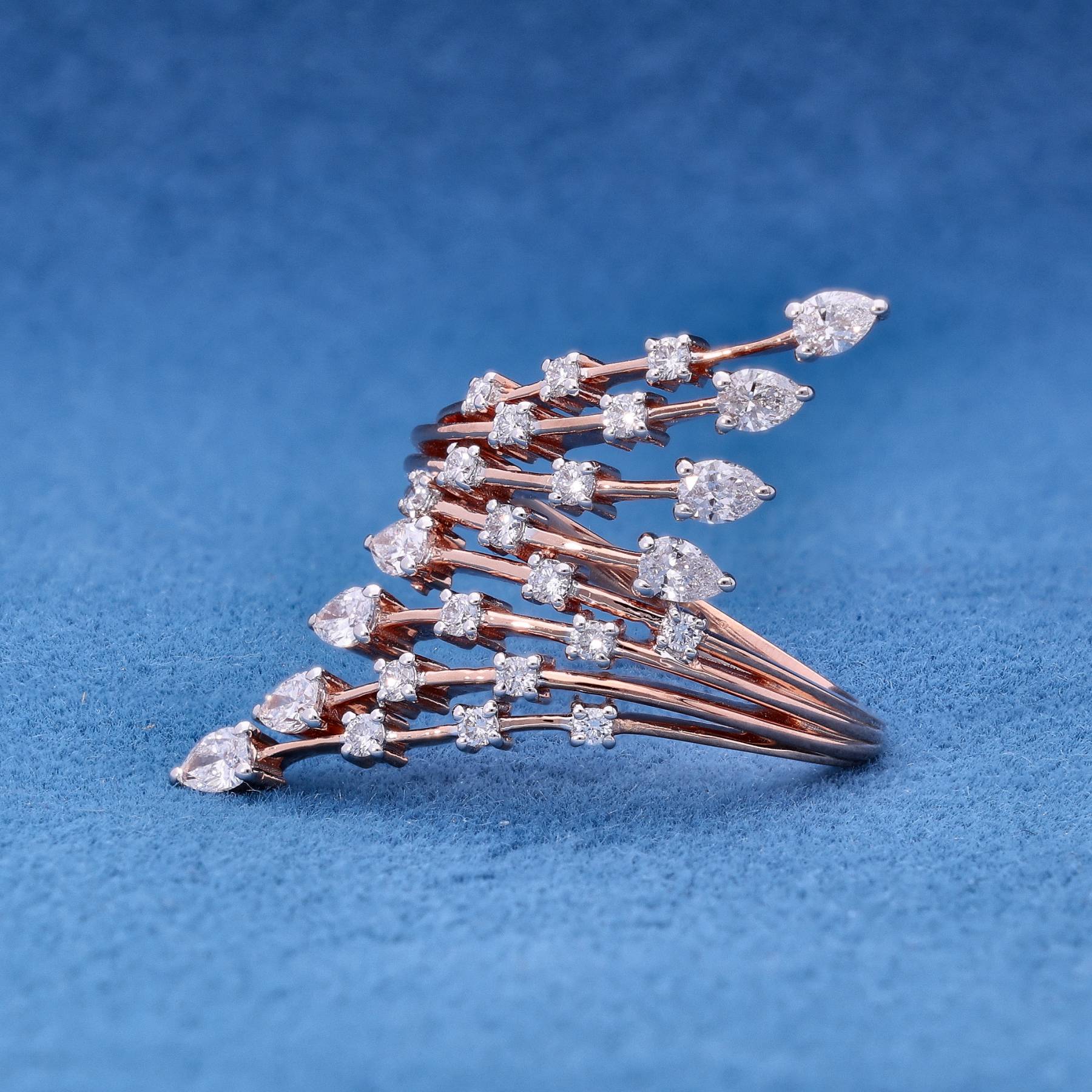 14KT Female Cocktail 5 Ring