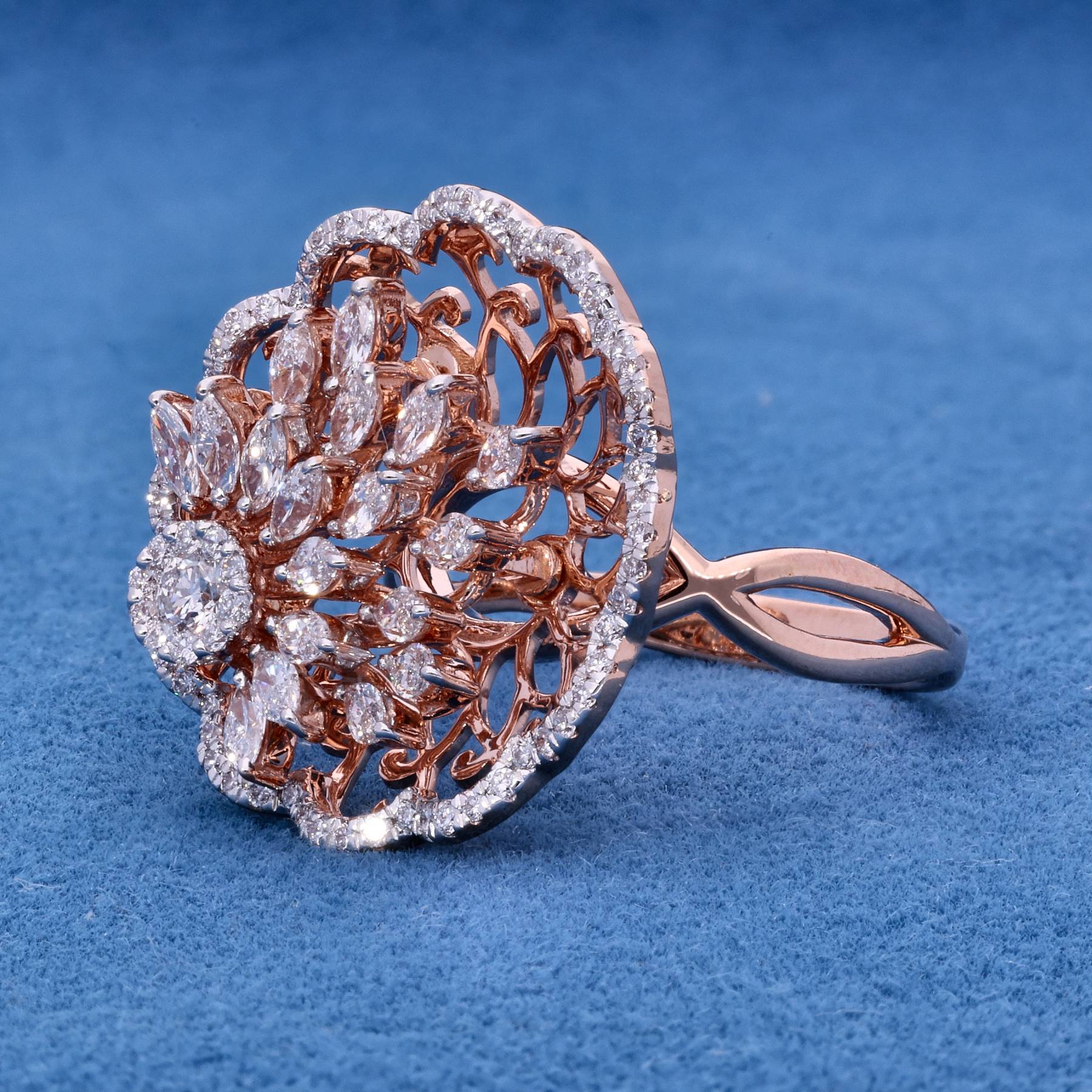 14KT Female Cocktail 7 Ring
