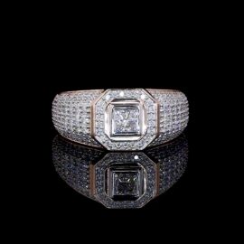 Princess-Cut Lab-Grown Diamond Pave Ring