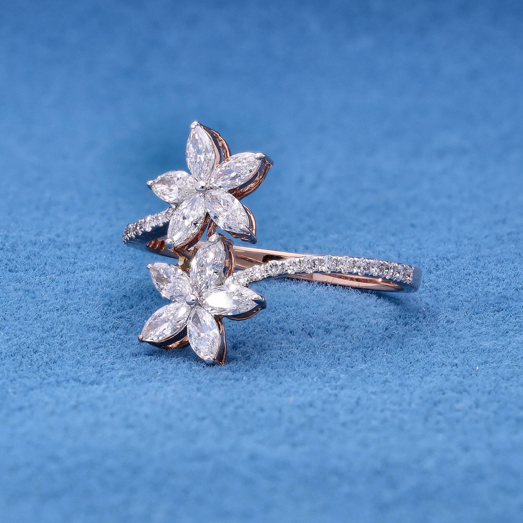 14KT Female Daily Wear 2 Ring