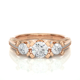 18KT Female Three Stone 5.98 Ring