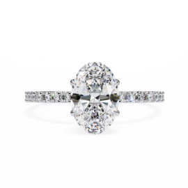 18KT Female Hidden Halo 1.84 Ring