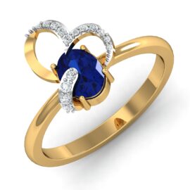 Sapphire Lab-Grown Diamond Ring in 18K Gold