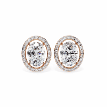 Granton Oval <span class="diamond">Halo Minimalist Stud 1ct Earrings</span>