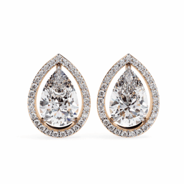 Achnasheen Pear <span class="diamond">Halo Mini Stud 1ct Earrings</span>
