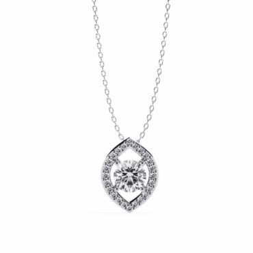 Strathaven Leaf <span class="diamond">Shape Halo 0.45ct Necklace</span>