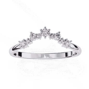 Scone Curved <span class="diamond">Stackable Two Tone Round Ring</span>