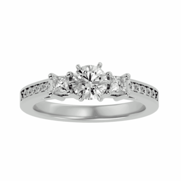 Shiel Classic <span class="diamond">Pave Three Stone 1ct Ring</span>