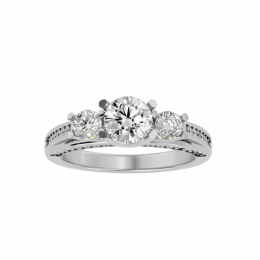 Glamis Pave<span class="diamond">Hidden Halo Three Stone 1ct Ring</span>