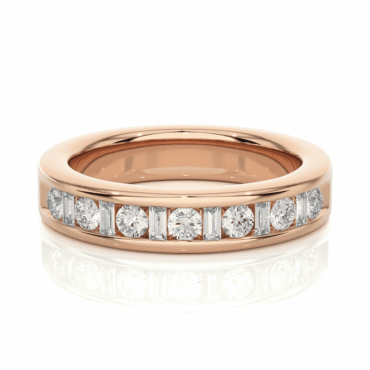 Kinfauns Round <span class="diamond">& Baguette Channel Half Eternity Ring</span>