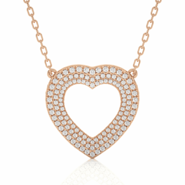 Coll Three <span class="diamond">Row Heart Shape Gold Pendant</span>