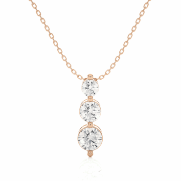 Lealt Three <span class="diamond">Stone Drop 0.4ct Necklace</span>