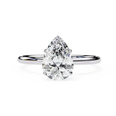 Ballater Pear <span class="diamond">Solitaire Two Tone 1ct Ring</span>