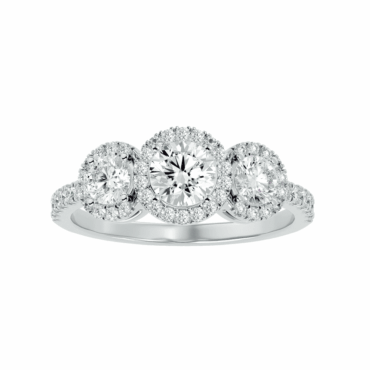 Beauly Three<span class="diamond">Stone Halo 0.50ct Ring</span>